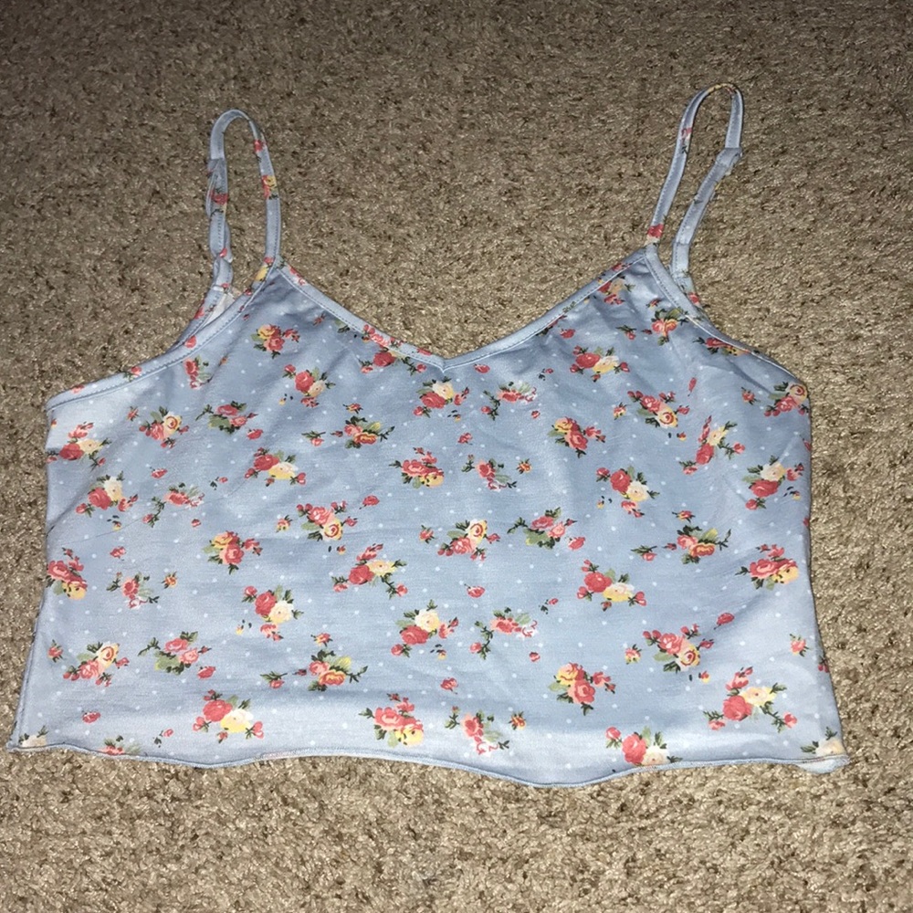 Light blue floral tank top from Shein